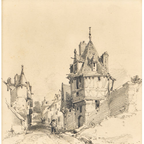 JULES ACHILLE NO�L : Stadtansicht mit Gasse (DOBIASCHOFSKY AUKTIONEN AG)