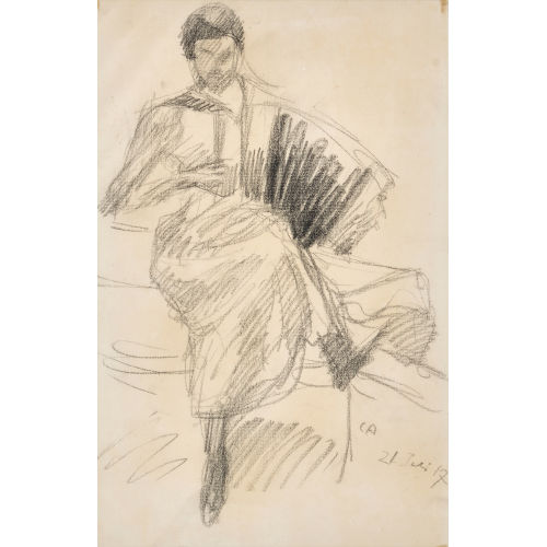 CUNO AMIET : Akkordeonspielerin (DOBIASCHOFSKY AUKTIONEN AG)