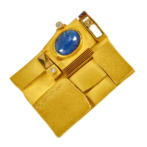 SAPHIR-DIAMANT-BROSCHE : Othmar Zschaler, Bern, 1974 (DOBIASCHOFSKY AUKTIONEN AG)