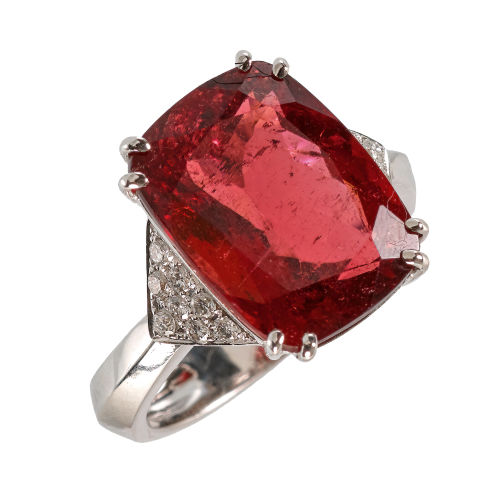 TURMALIN-DIAMANT-RING : (DOBIASCHOFSKY AUKTIONEN AG)
