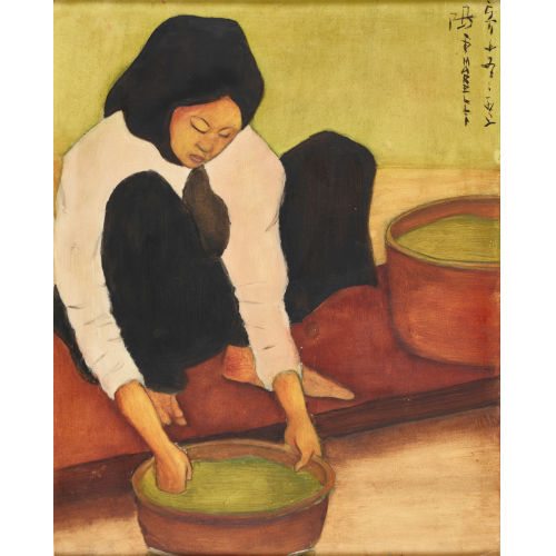 PHAN CHANH NGUYEN : Junge Frau beim Waschen von Gem�se (DOBIASCHOFSKY AUKTIONEN AG)