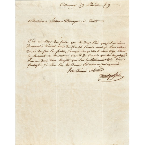 JOSEPH MICHEL MONTGOLFIER : Autograf (DOBIASCHOFSKY AUKTIONEN AG)