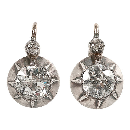 DIAMANT-OHRH�NGER : Wohl Deutschland, um 1890 (DOBIASCHOFSKY AUKTIONEN AG)