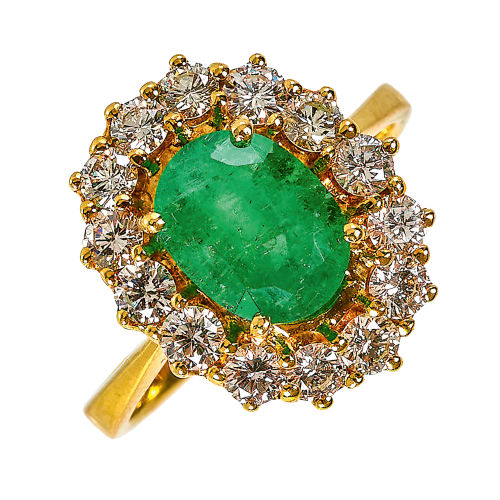SMARAGD-BRILLANT-RING : (DOBIASCHOFSKY AUKTIONEN AG)