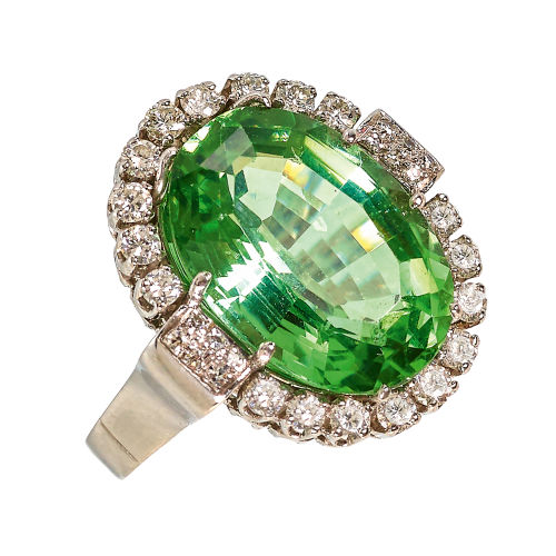 TURMALIN-DIAMANT-RING : Bucherer, Luzern (DOBIASCHOFSKY AUKTIONEN AG)