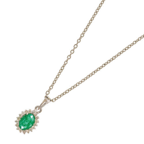 SMARAGD-BRILLANT-ANH�NGER MIT KETTE : (DOBIASCHOFSKY AUKTIONEN AG)