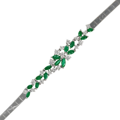 SMARAGD-BRILLANT-BRACELET : Bucherer, Luzern (DOBIASCHOFSKY AUKTIONEN AG)