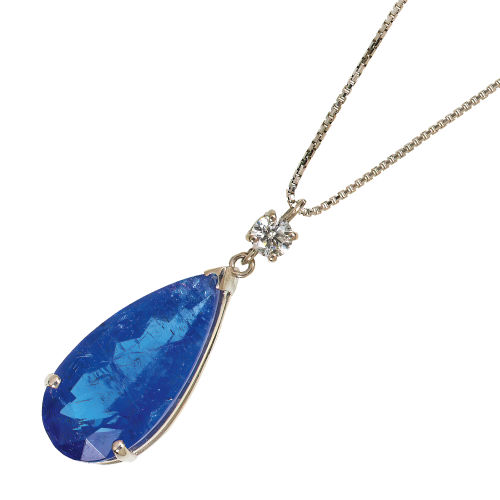 TANSANIT-BRILLANT-ANH�NGER MIT KETTE : (DOBIASCHOFSKY AUKTIONEN AG)