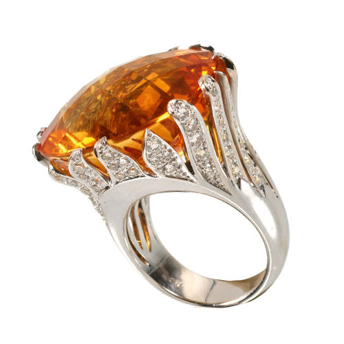 CITRIN-BRILLANT-RING : (DOBIASCHOFSKY AUKTIONEN AG)