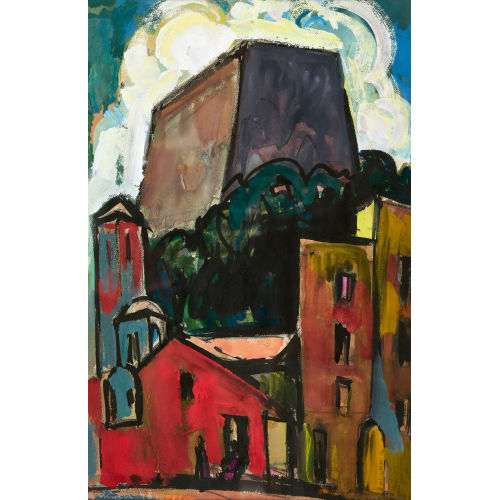 CARL WALTER LINER : S�dliche Landschaft mit Burg (DOBIASCHOFSKY AUKTIONEN AG)