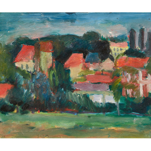 WILHELM GIMMI : Landschaft mit H�usern (DOBIASCHOFSKY AUKTIONEN AG)