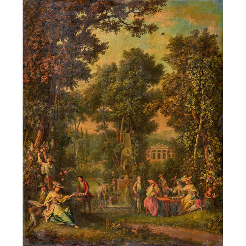 GIOVANNI BATTISTA INNOCENZO COLOMBO : H�fische Gartenszene (DOBIASCHOFSKY AUKTIONEN AG)