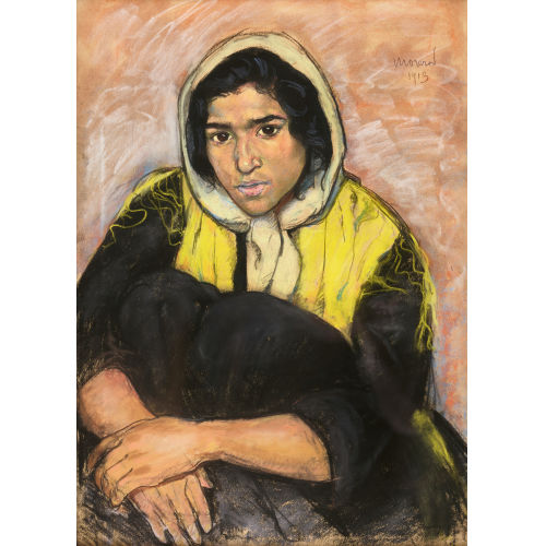 �DOUARD MOREROD : 'Femme au fichu jaune' (DOBIASCHOFSKY AUKTIONEN AG)