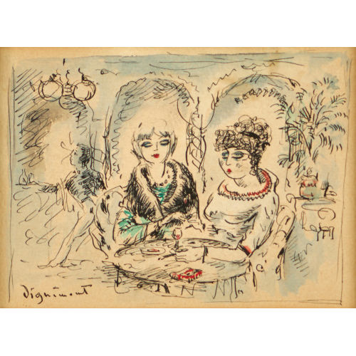 ANDR� DIGNIMONT : 'Dans le restaurant' (DOBIASCHOFSKY AUKTIONEN AG)