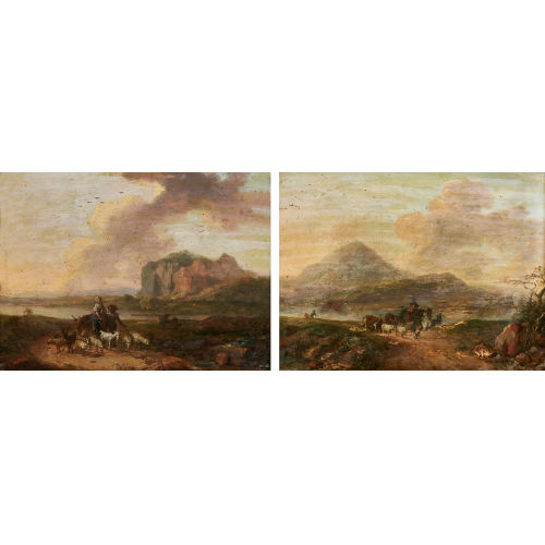 MAXIMILIAN NEUST�CK : Landschaft mit Hirten und Vieh. Gegenst�cke (DOBIASCHOFSKY AUKTIONEN AG)