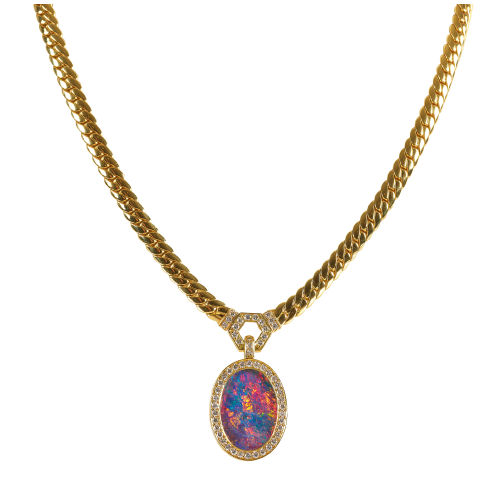 OPAL-DIAMANT-COLLIER : T�nnler, Z�rich (DOBIASCHOFSKY AUKTIONEN AG)