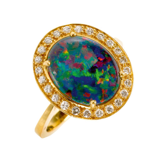 OPAL-BRILLANT-RING : (DOBIASCHOFSKY AUKTIONEN AG)