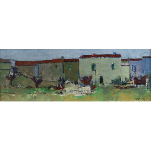 CHARLES PAUL REYNOLD BARRAUD : 'Village dans le Midi de la France' (DOBIASCHOFSKY AUKTIONEN AG)