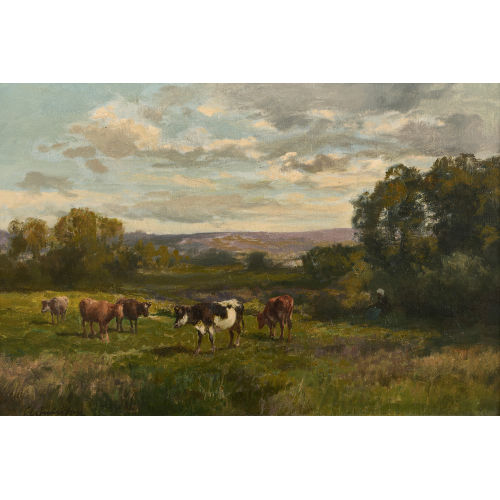 CL�MENT (CHARLES) HENRI QUINTON : Weidende K�he (DOBIASCHOFSKY AUKTIONEN AG)