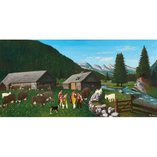 CHRISTIAN VETSCH : Appenzeller Landschaft mit Sennleuten (DOBIASCHOFSKY AUKTIONEN AG)