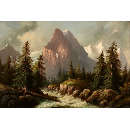 19. JH. SCHWEIZ : Rosenlaui mit Wellhorn und Wetterhorn (DOBIASCHOFSKY AUKTIONEN AG)