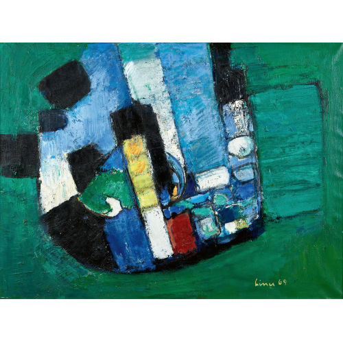 CARL WALTER LINER : 'Komposition gr�n/blau' (DOBIASCHOFSKY AUKTIONEN AG)