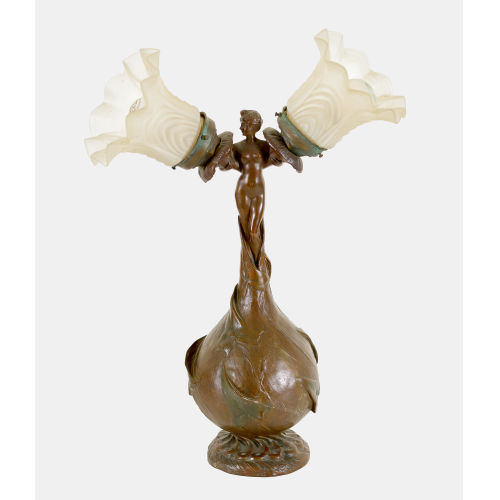 JULES JOUANT : Tischlampe, Jugendstil, Paris, Anfang 20. Jh (DOBIASCHOFSKY AUKTIONEN AG)