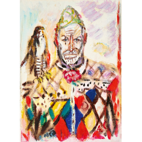ALOIS CARIGIET : Harlekin mit Falke (DOBIASCHOFSKY AUKTIONEN AG)