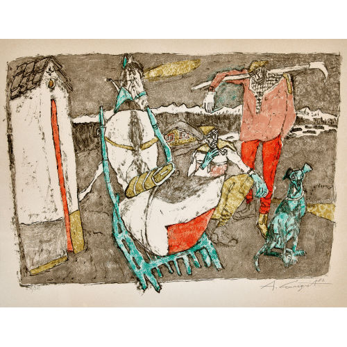 ALOIS CARIGIET : Bei der Arbeit (DOBIASCHOFSKY AUKTIONEN AG)