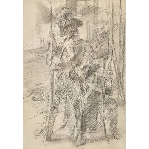 FRIEDRICH TRAFFELET : Beim Laden des Gewehres (DOBIASCHOFSKY AUKTIONEN AG)