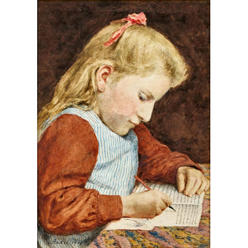 ALBERT ANKER : Schreibendes M�dchen (DOBIASCHOFSKY AUKTIONEN AG)