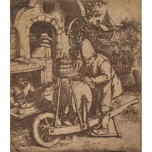 ADRIAEN JANSZ. VAN OSTADE : 'Der Scherenschleifer' (DOBIASCHOFSKY AUKTIONEN AG)