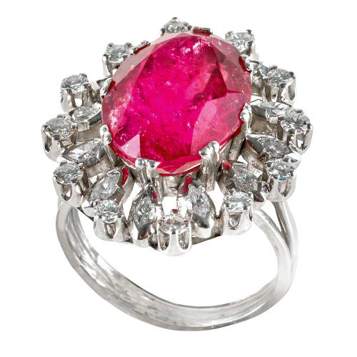 TURMALIN-BRILLANT-RING : (DOBIASCHOFSKY AUKTIONEN AG)