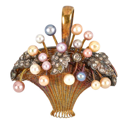 PERLEN-DIAMANT-ANH�NGER : (DOBIASCHOFSKY AUKTIONEN AG)