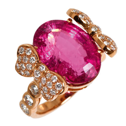 TURMALIN-DIAMANT-RING : (DOBIASCHOFSKY AUKTIONEN AG)