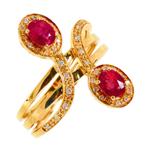RUBIN-DIAMANT-RING : (DOBIASCHOFSKY AUKTIONEN AG)