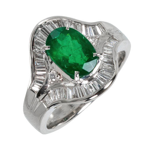 SMARAGD-DIAMANT-RING : (DOBIASCHOFSKY AUKTIONEN AG)