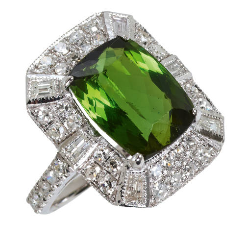 TURMALIN-DIAMANT-RING : (DOBIASCHOFSKY AUKTIONEN AG)