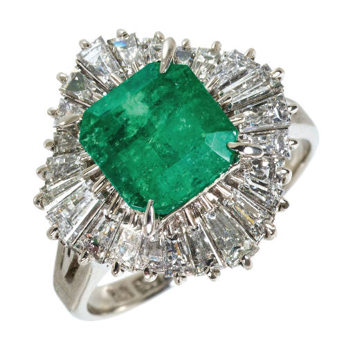 SMARAGD-DIAMANT-RING : (DOBIASCHOFSKY AUKTIONEN AG)