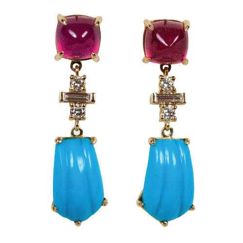 T�RKIS-RUBIN-DIAMANT-OHRH�NGER : (DOBIASCHOFSKY AUKTIONEN AG)
