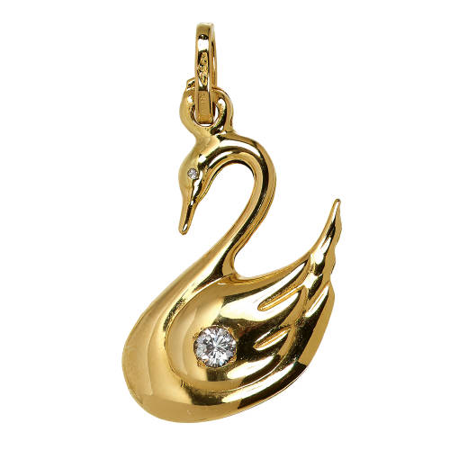 GOLD-DIAMANT-ANH�NGER : (DOBIASCHOFSKY AUKTIONEN AG)