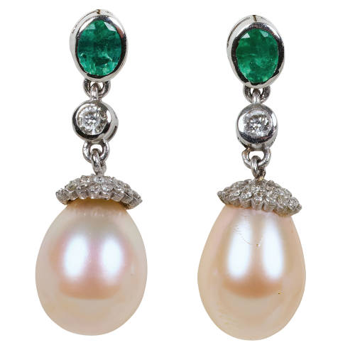 PERLEN-DIAMANT-OHRH�NGER : (DOBIASCHOFSKY AUKTIONEN AG)