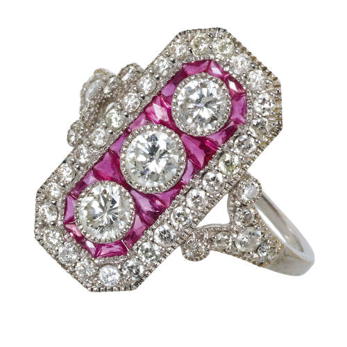 RUBIN-DIAMANT-RING : (DOBIASCHOFSKY AUKTIONEN AG)