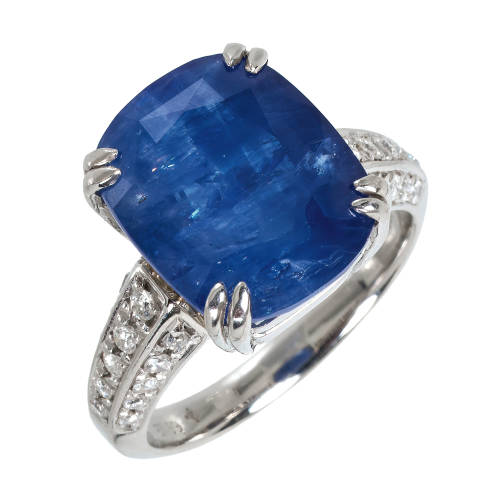 SAPHIR-DIAMANT-RING : (DOBIASCHOFSKY AUKTIONEN AG)