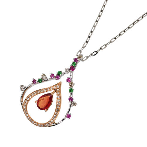 EDELSTEIN-ANH�NGER MIT KETTE : (DOBIASCHOFSKY AUKTIONEN AG)