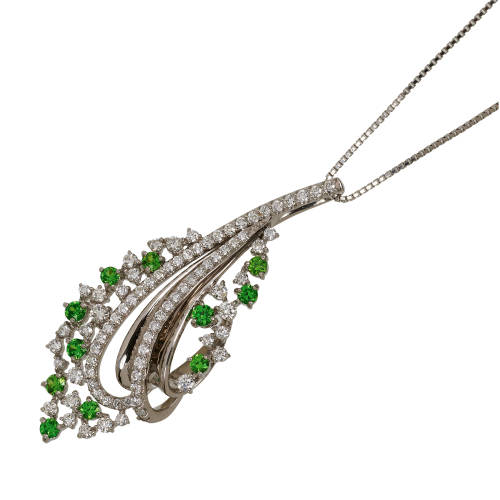 GRANAT-DIAMANT-ANH�NGER MIT KETTE : (DOBIASCHOFSKY AUKTIONEN AG)