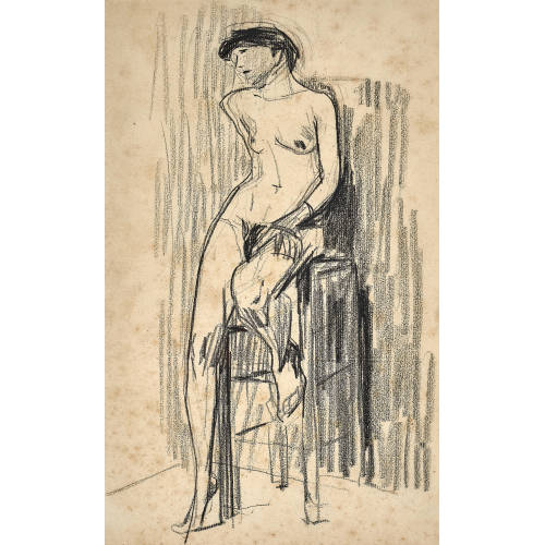 HANS PURRMANN : 'Akt auf Atelierhocker' (DOBIASCHOFSKY AUKTIONEN AG)