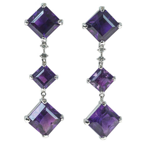 AMETHYST-BRILLANT-OHRH�NGER : (DOBIASCHOFSKY AUKTIONEN AG)