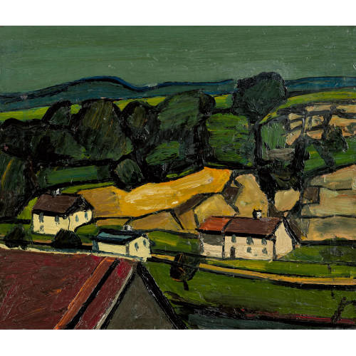 ALBERT SCHNYDER : 'Felsen und Huser (Vicques)' (DOBIASCHOFSKY AUKTIONEN AG)