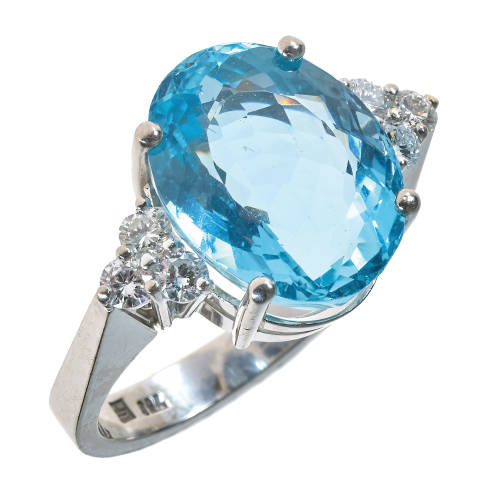 AQUAMARIN-BRILLANT-RING : (DOBIASCHOFSKY AUKTIONEN AG)